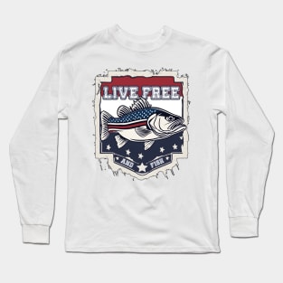 Stars And Striped Bass Long Sleeve T-Shirt